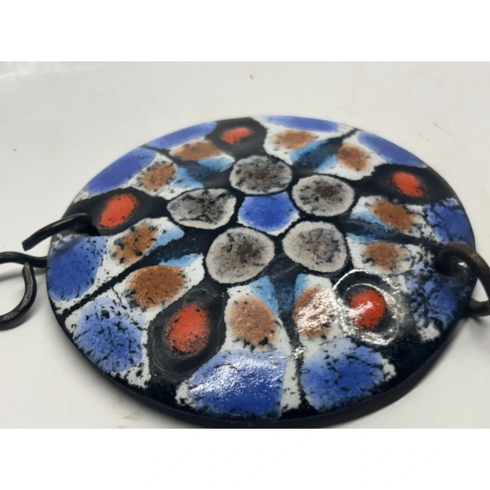 Cesar Vasquez Chile Copper Brass & Enamel Rooster handcrafted Wall Hanging
